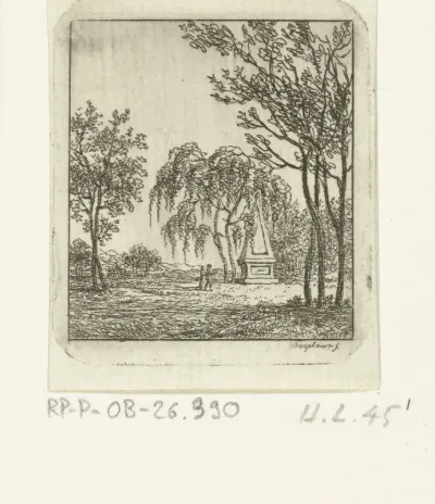 Parklandschap met grafmonument