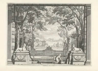 Parklandschap met twee sfinxen