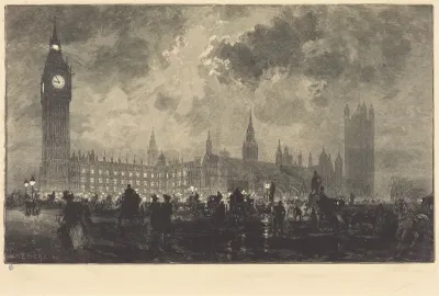 Parliament at 9 o'Clock in the Evening - London (Le parlement a 9 heures du soir - Londres)