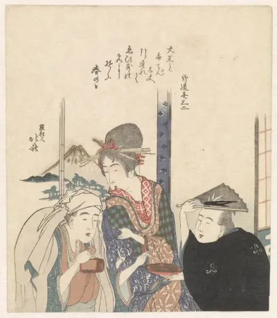 Parodie van de goden Daikoku en Benten