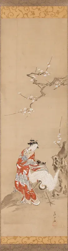Parody of a Beautiful Woman as Rin Nasei (Ch. Lin Hejing) with Crane
