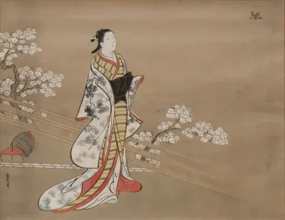 Parody of Murasaki, from "Lavender" (Wakamurasaki), chapter 5 of the Tale of Genji