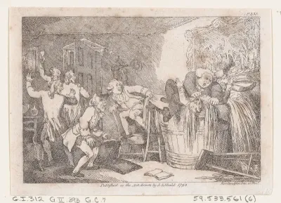 Parson Adams Betrayed into an Unhappy Dunking Scene, from "The Adventures of Joseph Andrews, and his friend Mr. Abraham Adams"