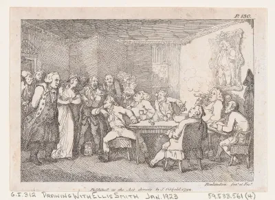 Parson Adams & Fanny examined as culprits before the country Justice, from "The Adventures of Joseph Andrews, and his friend Mr Abraham Adams"