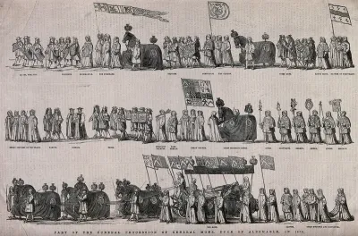 Part of the funeral procession of General Monk, Duke of Albemarle, in 1670