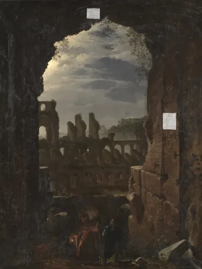 Parti af Colosseum i måneskin