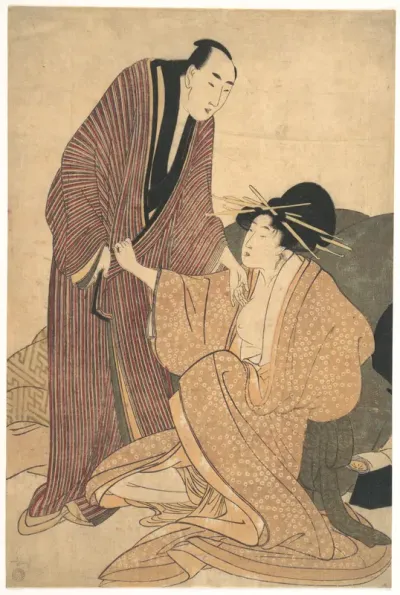Parting of Lovers: Courtesan and Her Lover