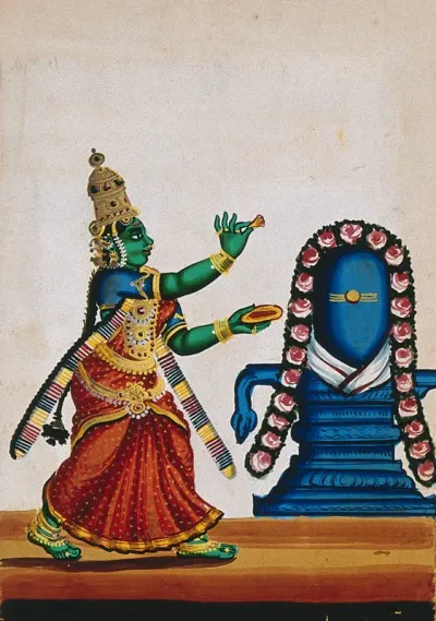 Parvati and a Shiva lingam