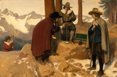 Pascal's experiment in the Puy de Dôme to test the relation between atmospheric pressure and altitude