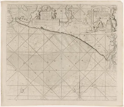 Paskaart van de kust van Holland tussen Texel en de Maas