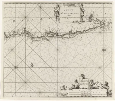 Paskaart van de oostkust van Brazilië