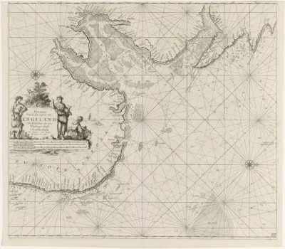 Paskaart van de oostkust van Engeland, met de monding van de Humber