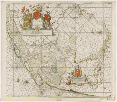Paskaart van de Zuiderzee en de Waddenzee