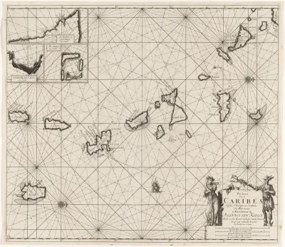 Paskaart van een deel van de Bovenwindse Eilanden, met Barbados