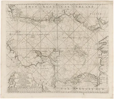 Paskaart van een deel van de Ierse Zee en het Sint-Georgekanaal