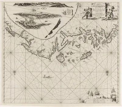 Paskaart van een gedeelte van de kust van Finnmark