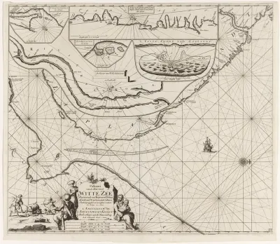 Paskaart van een gedeelte van de kust van Kola in Rusland