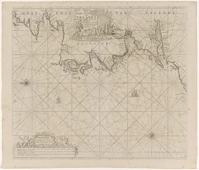 Paskaart van een gedeelte van de westkust van Ierland