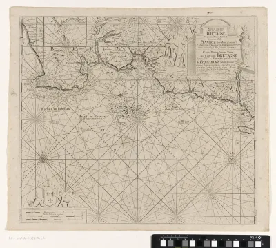 Paskaart van een gedeelte van de zuidkust van Bretagne