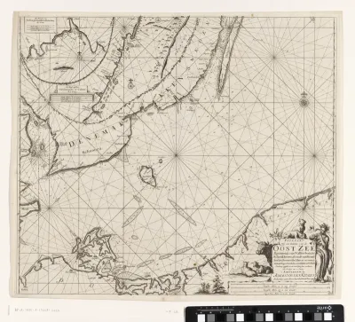 Paskaart van een zuidelijk deel van de Oostzee