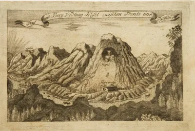 Pass und Berg Vestung Kofel zwischen Trento und Bassano