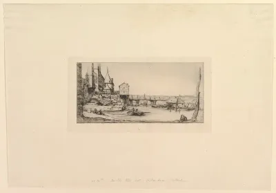 Passerelle du Pont-au-Change, après l'incendie de 1621 (The Footbridge temporarily replacing the Pont-au-Change, Paris, after the fire of 1621)