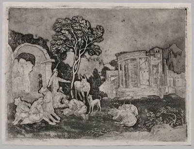 Pastoral Landscape with Ruins