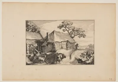 Path Along a Barn, from Landscapes (Verscheyden aerdige Lanthuysen...)