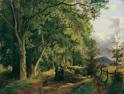 Path up the Mariahilfberg near Gutenstein