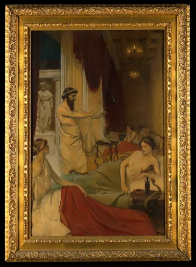 Patients sleeping in the temple of Aesculapius at Epidaurus