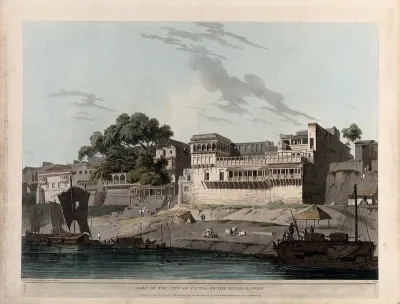 Patna seen from the Ganges, Bihar
