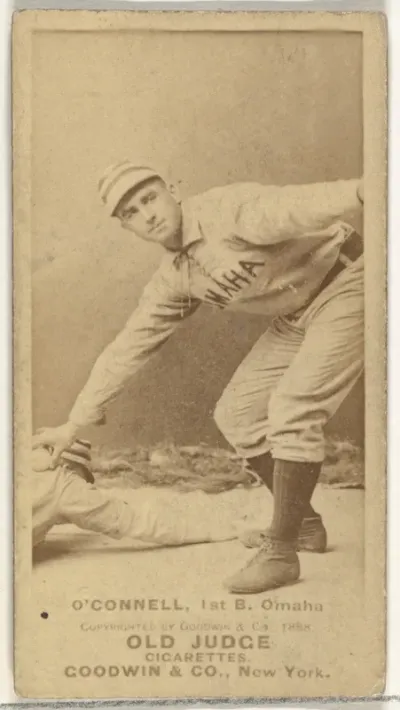 Patrick H. "Pat" O'Connell, 1st Base, Omaha Omahogs/ Lambs, from the Old Judge series (N172) for Old Judge Cigarettes