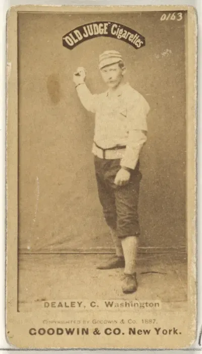 Patrick "Pat" E. Dealy, Catcher, Washington Nationals, from the Old Judge series (N172) for Old Judge Cigarettes