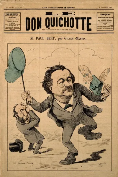 Paul Bert. Coloured lithograph by C. Gilbert-Martin, 1885