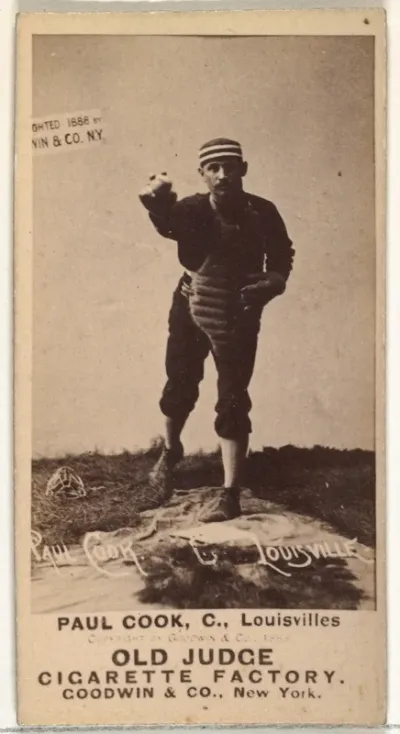 Paul Cook, Catcher, Louisville Colonels, from the Old Judge series (N172) for Old Judge Cigarettes