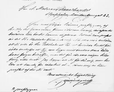 Paul Sinebrychoff's letter to A. Matsson 25.7.1904