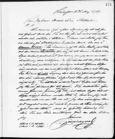 Paul Sinebrychoff's letter to Osvald Sirén 25.5.1909
