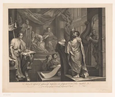 Paul voor Felix gebracht door Tertullus