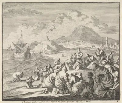 Paulus bidt bij het strand van Tyrus