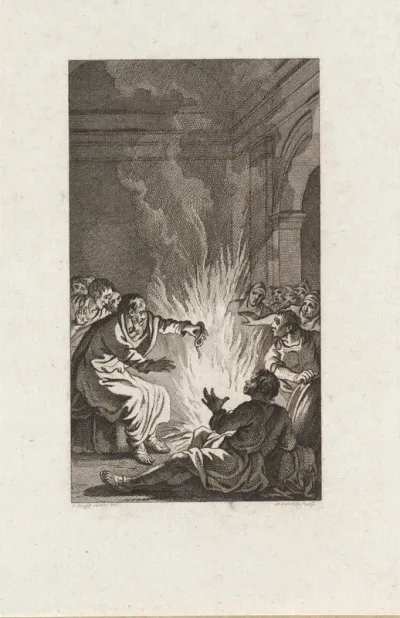 Paulus door een adder in de hand gebeten
