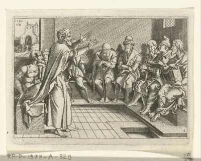 Paulus preekt in de synagoge
