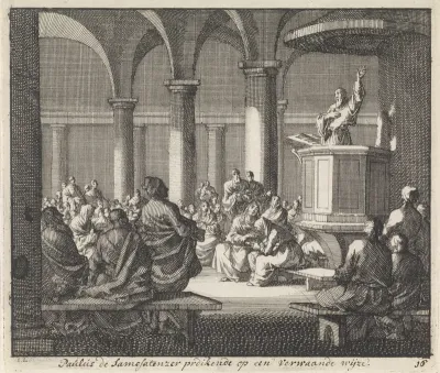Paulus van Samosata predikt voor de vroeg-christelijke gemeenschap