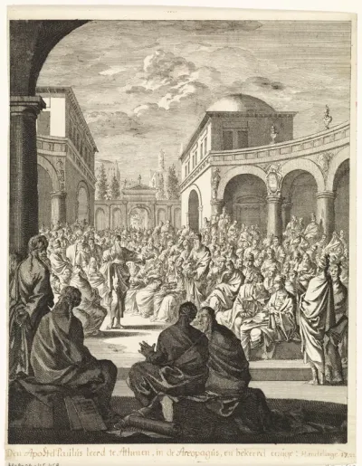 Paulus voor de leden van de Areopagus in Athene
