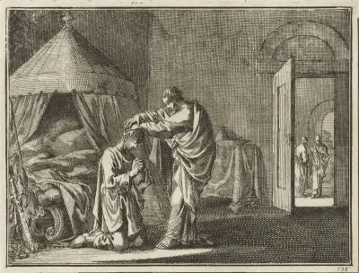 Paulus wordt door Ananias van zijn blindheid genezen