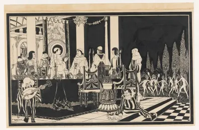 Paus Alexander VI aan een rijk gedekte tafel