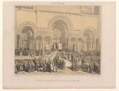 Paus Innocentius III ontheft Raymond VI van Toulouse van de excommunicatie