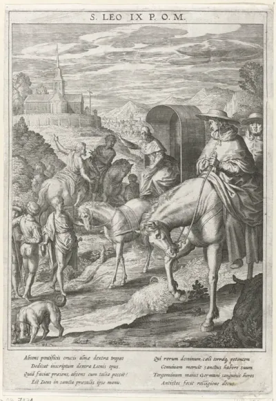Paus Leo IX zegent een kerk