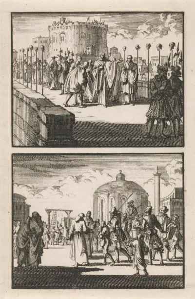 Paus Sixtus V bezoekt de Engelenburcht te Rome / Een zestienjarige jongen wordt naar de galg gebracht