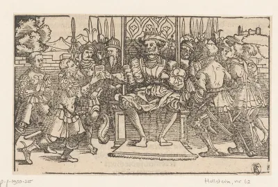 Pausanias zittend op zijn troon ontvangt een brief