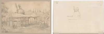 Pavilion Near a Mosque (recto) Sketch for Pavilion Near a Mosque (verso)